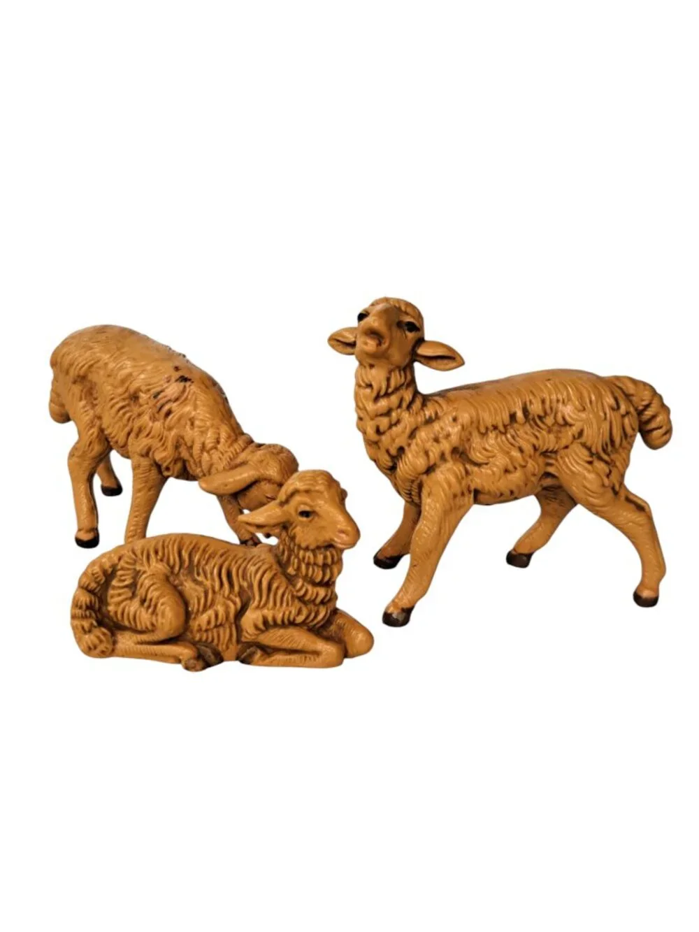 Vintage Depose Italian Nativity Figurines Set of 3 Sheep Fontanini Made in Italy